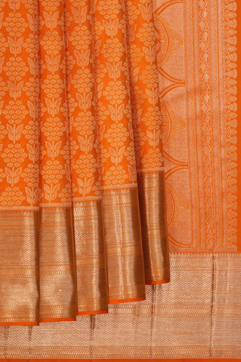 Image of Kanchipattu Brocade Orange Saree