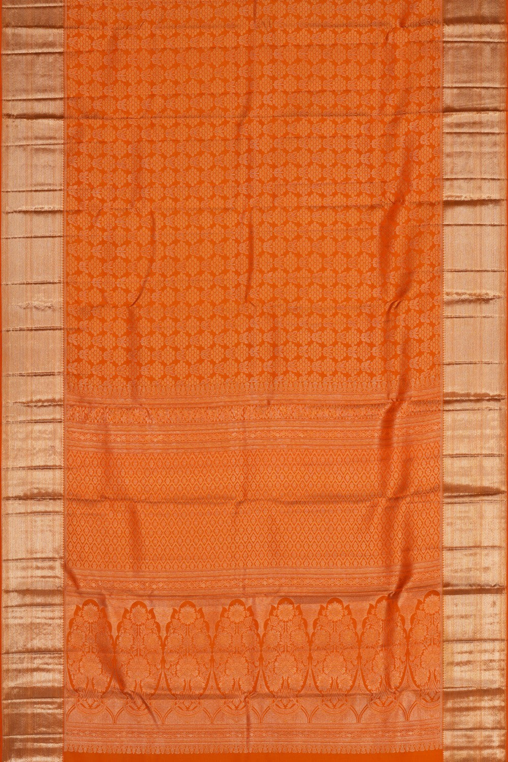 Image of Kanchipattu Brocade Orange Saree