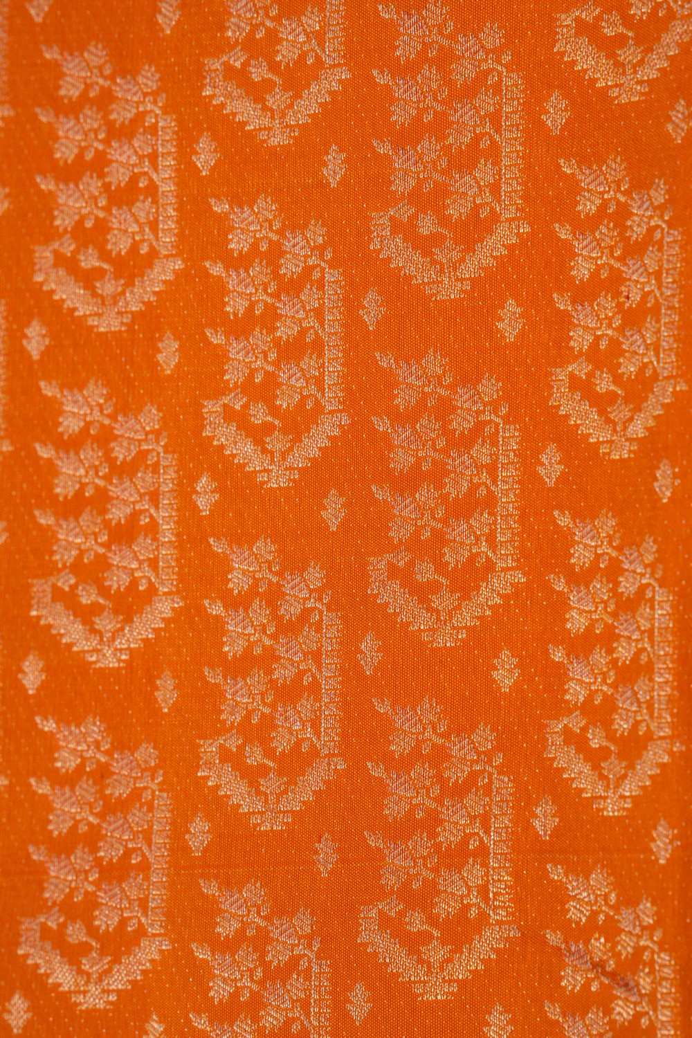 Image of Kanchipattu Orange Brocade Saree