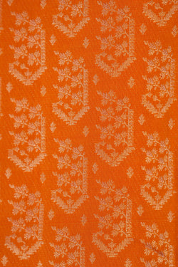 Image of Kanchipattu Orange Brocade Saree