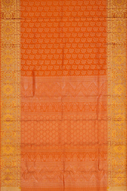 Image of Kanchipattu Orange Brocade Saree