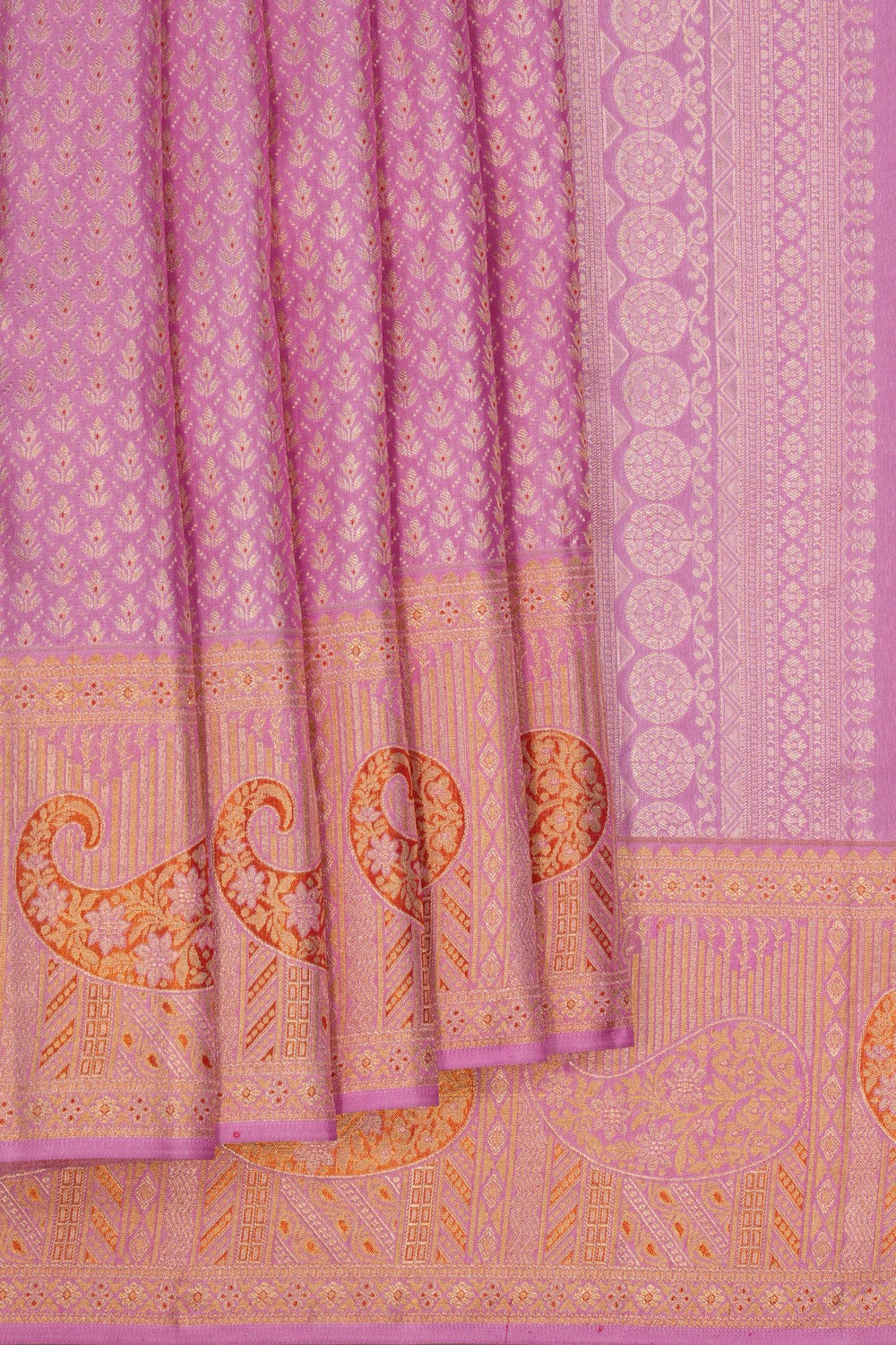 Image of Kanchipattu Tissue Brocade Pink Saree