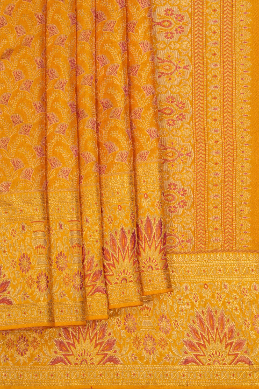 Image of Kanchipattu Brocade Yellow Saree