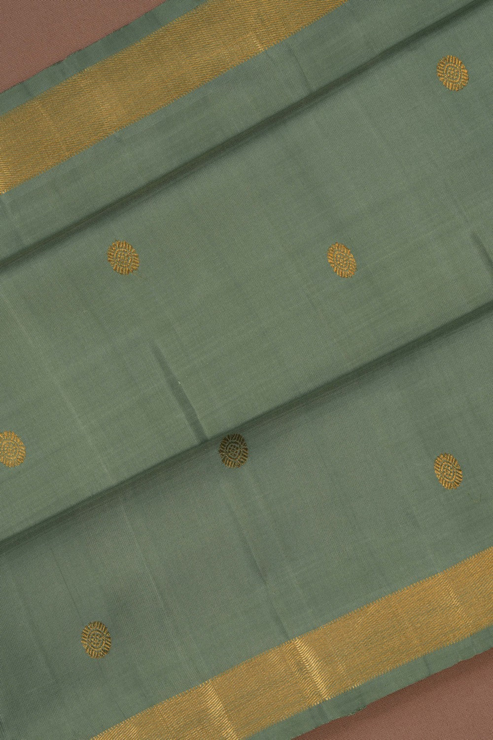 Image of Arani Silk Smoky Green Saree