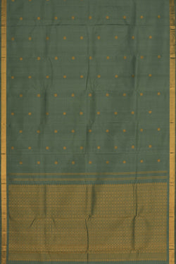 Image of Arani Silk Smoky Green Saree