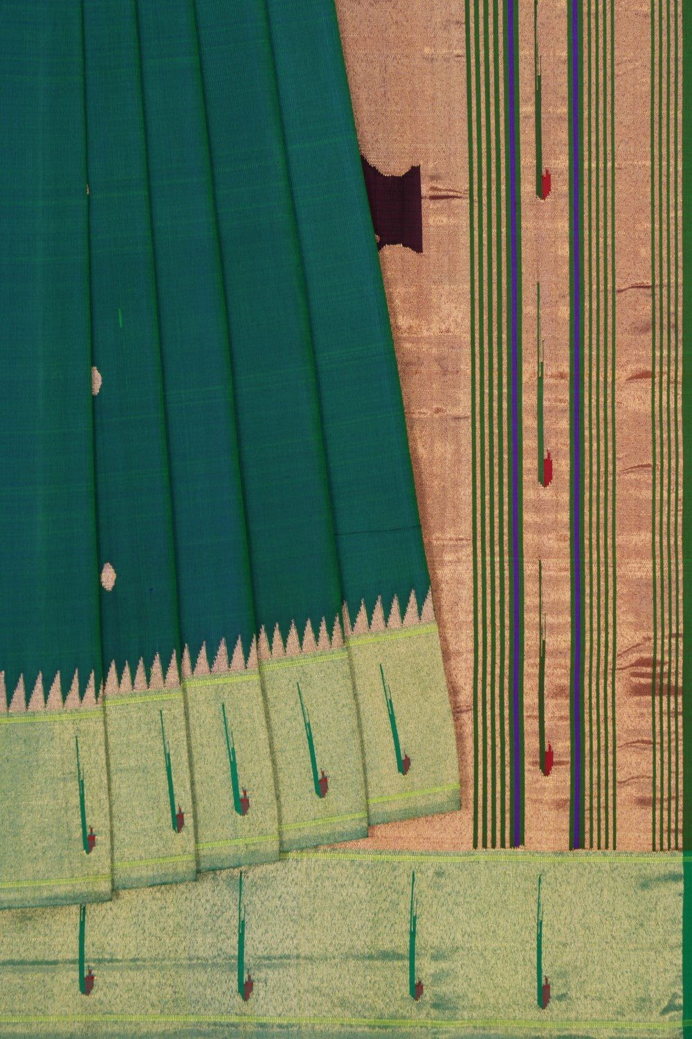 Image of Paithani Peacock Blue Saree