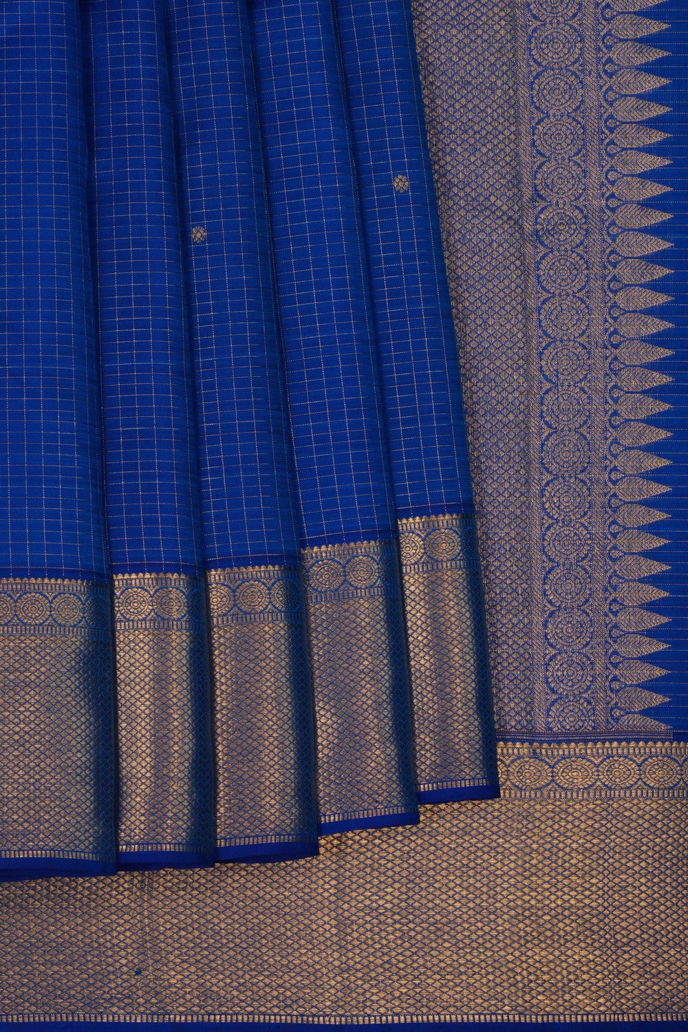 Kanchipuram Silk Kattam Blue Saree