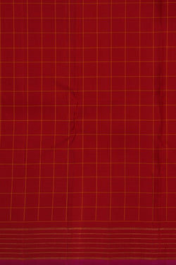 Image of Kanchipuram Silk Kattam Red Saree