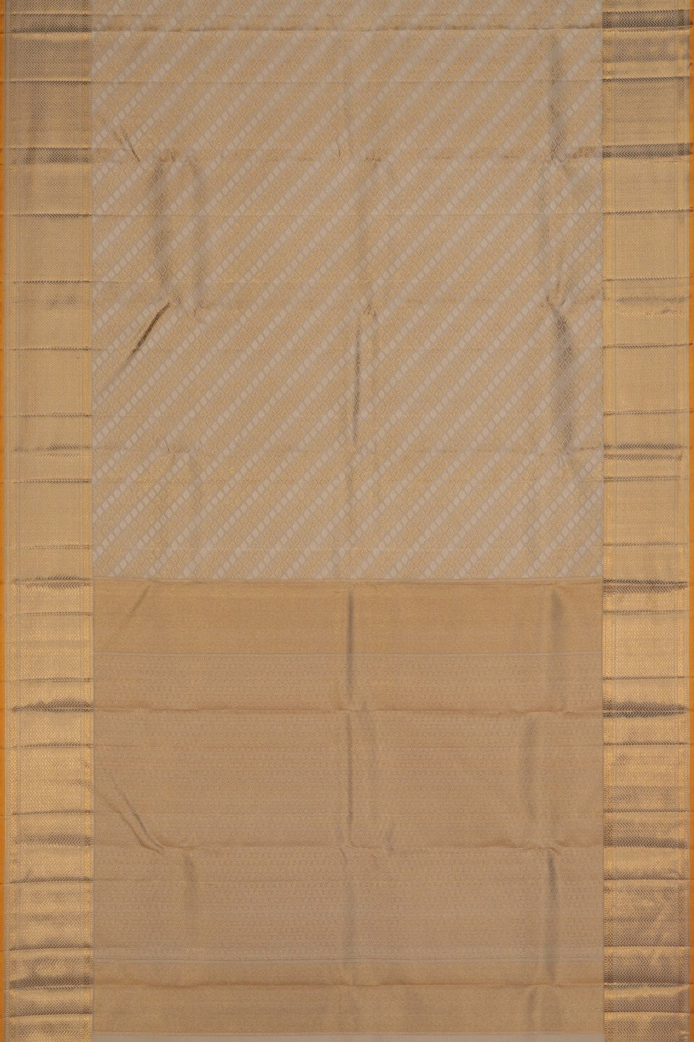 Image of Kanchipuram Silk Off White Saree