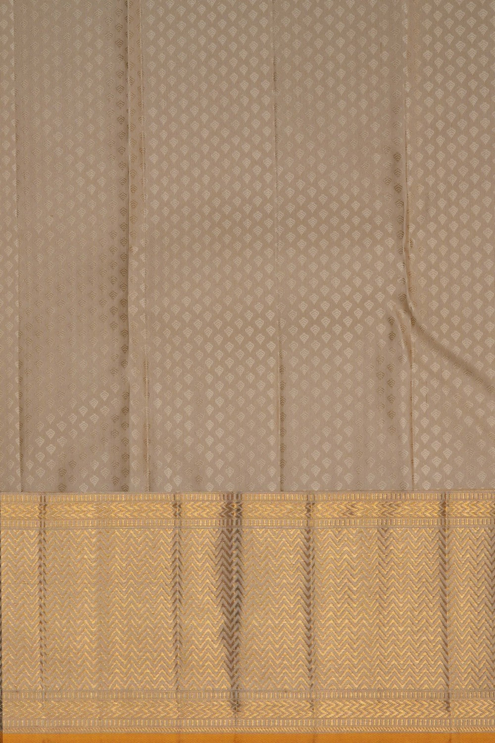 Image of Kanchipuram Silk Off White Saree