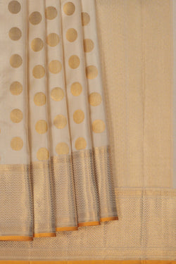 Image of Kanchipuram Silk Off White Saree
