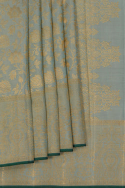Image of Kanchipuram Silk Sage Green Saree