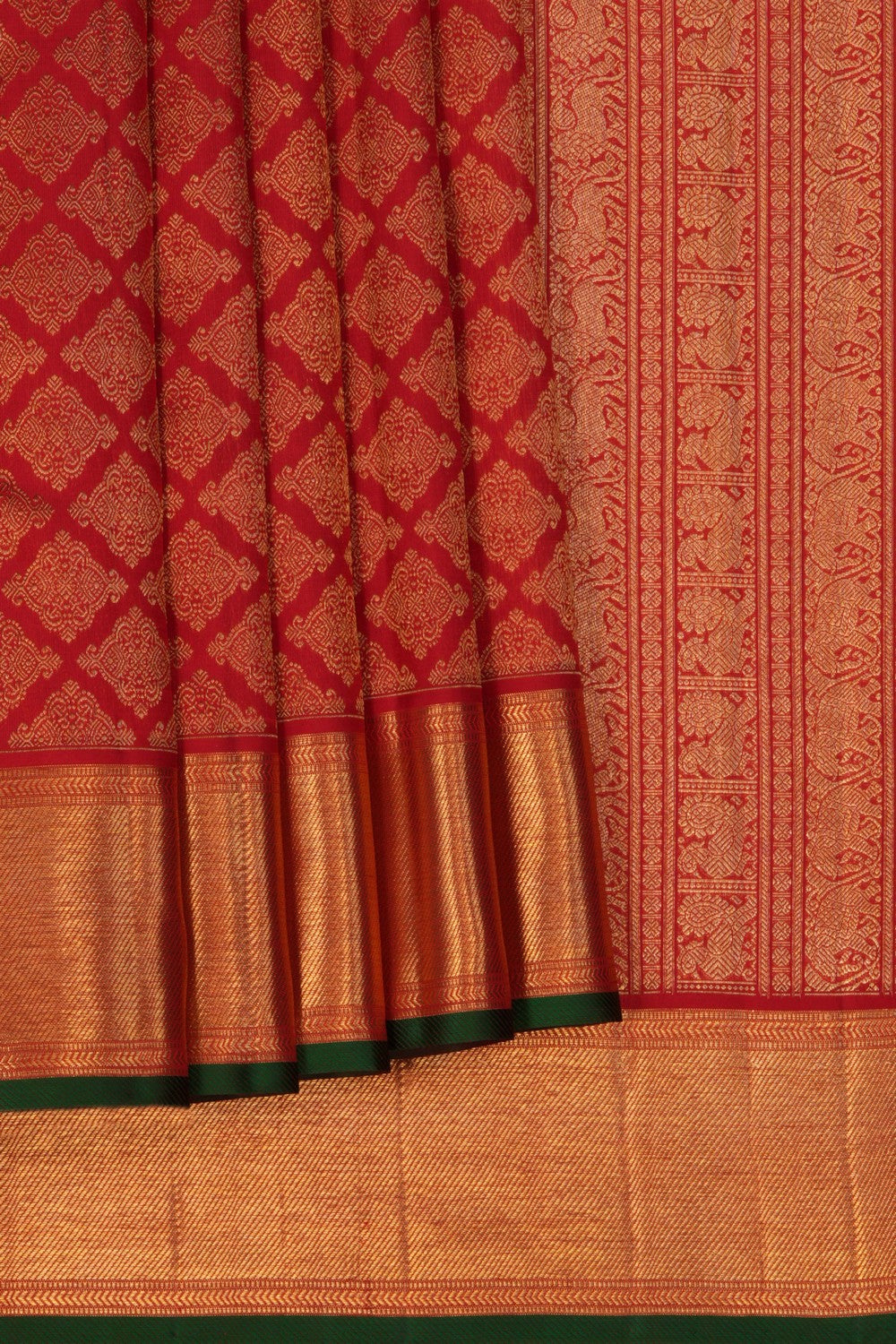 Image of Kanchipuram Silk Red Saree