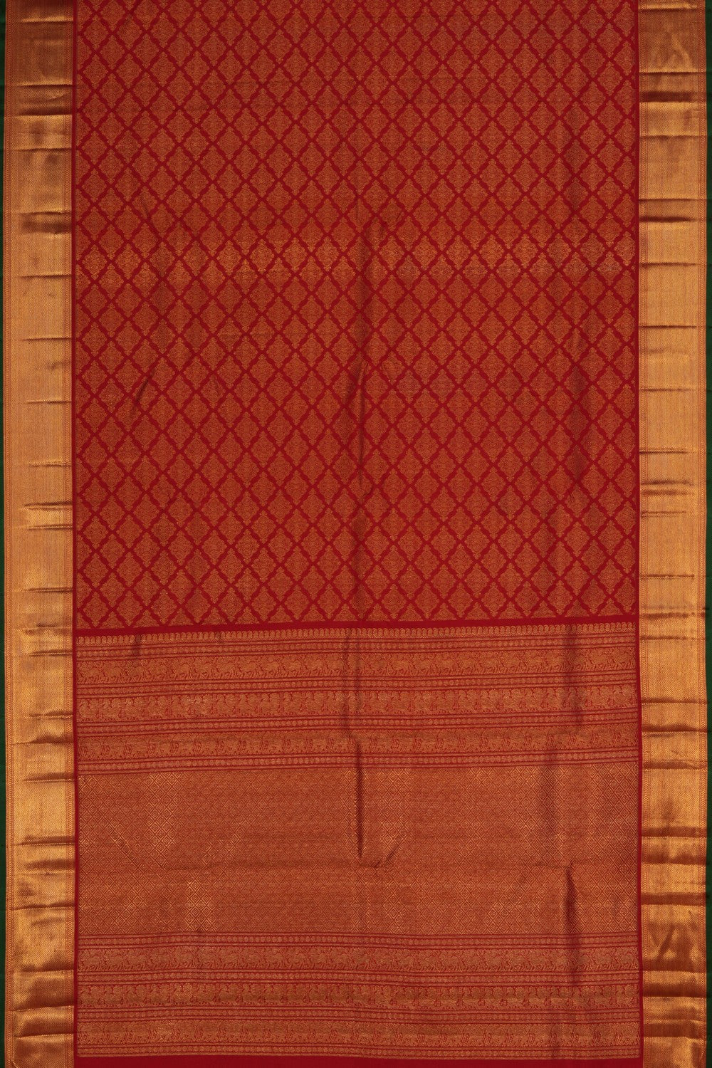 Image of Kanchipuram Silk Red Saree
