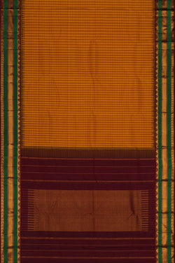 Image of Arani Silk Kattam Mustard Saree