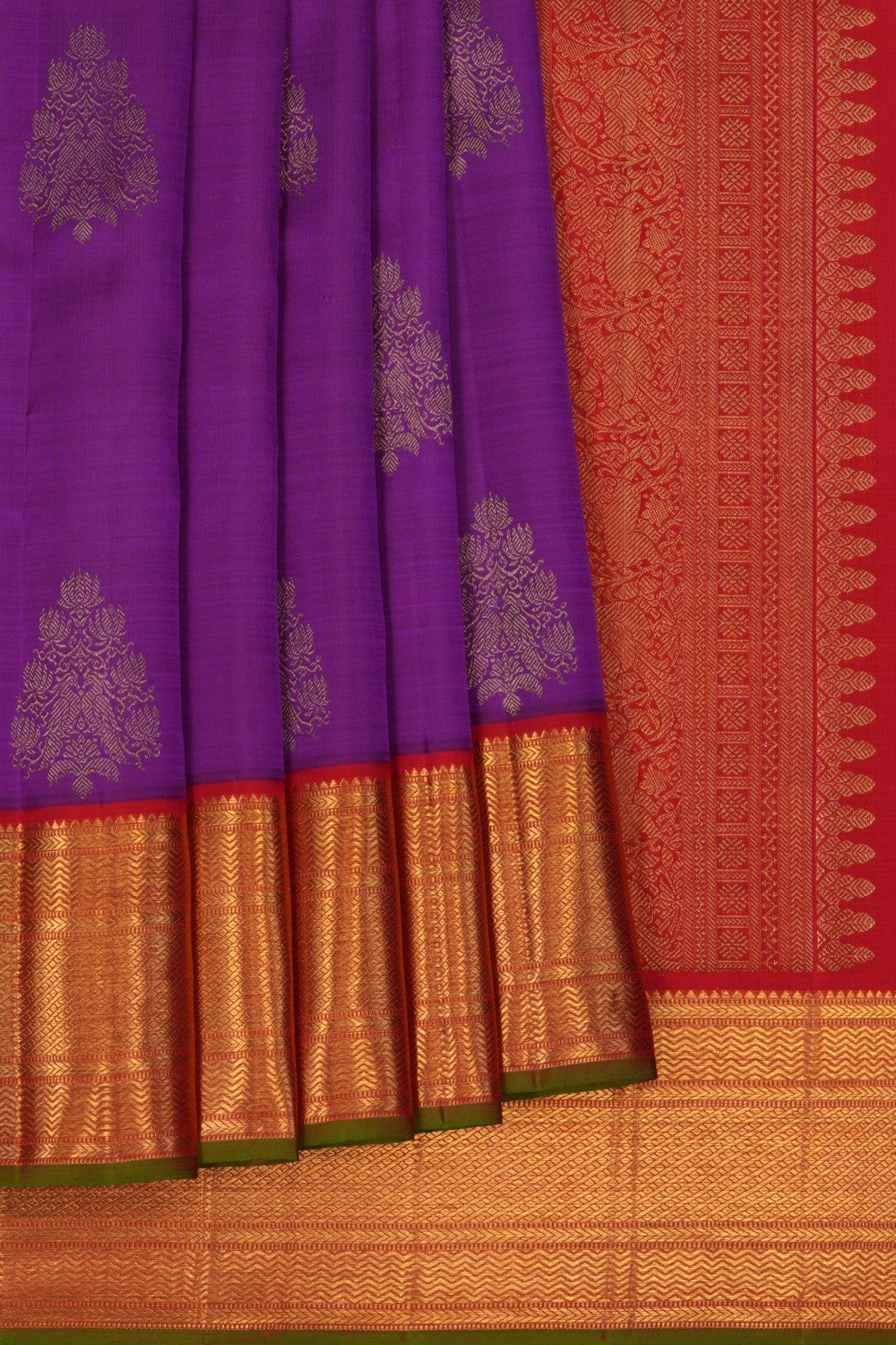 Image of Kanchipuram Silk Purple Saree