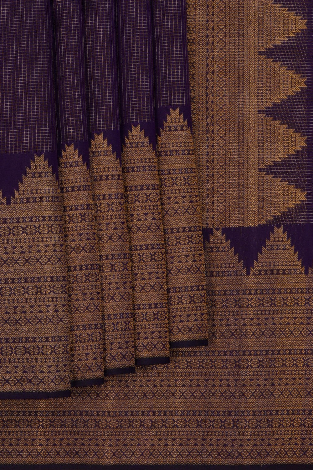 Arani Silk Kattam Purple Saree