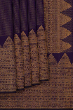 Image of Arani Silk Kattam Purple Saree