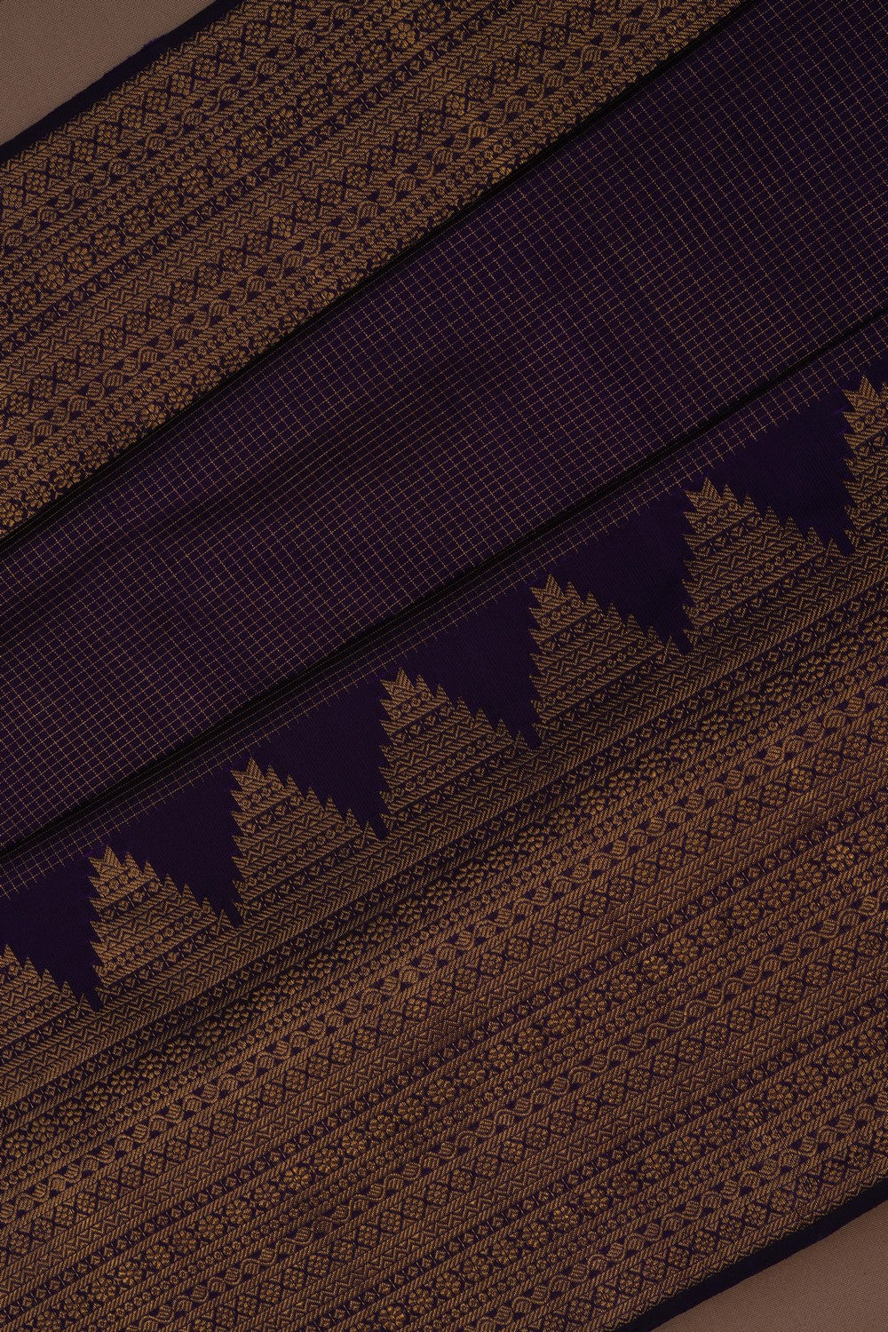 Arani Silk Kattam Purple Saree
