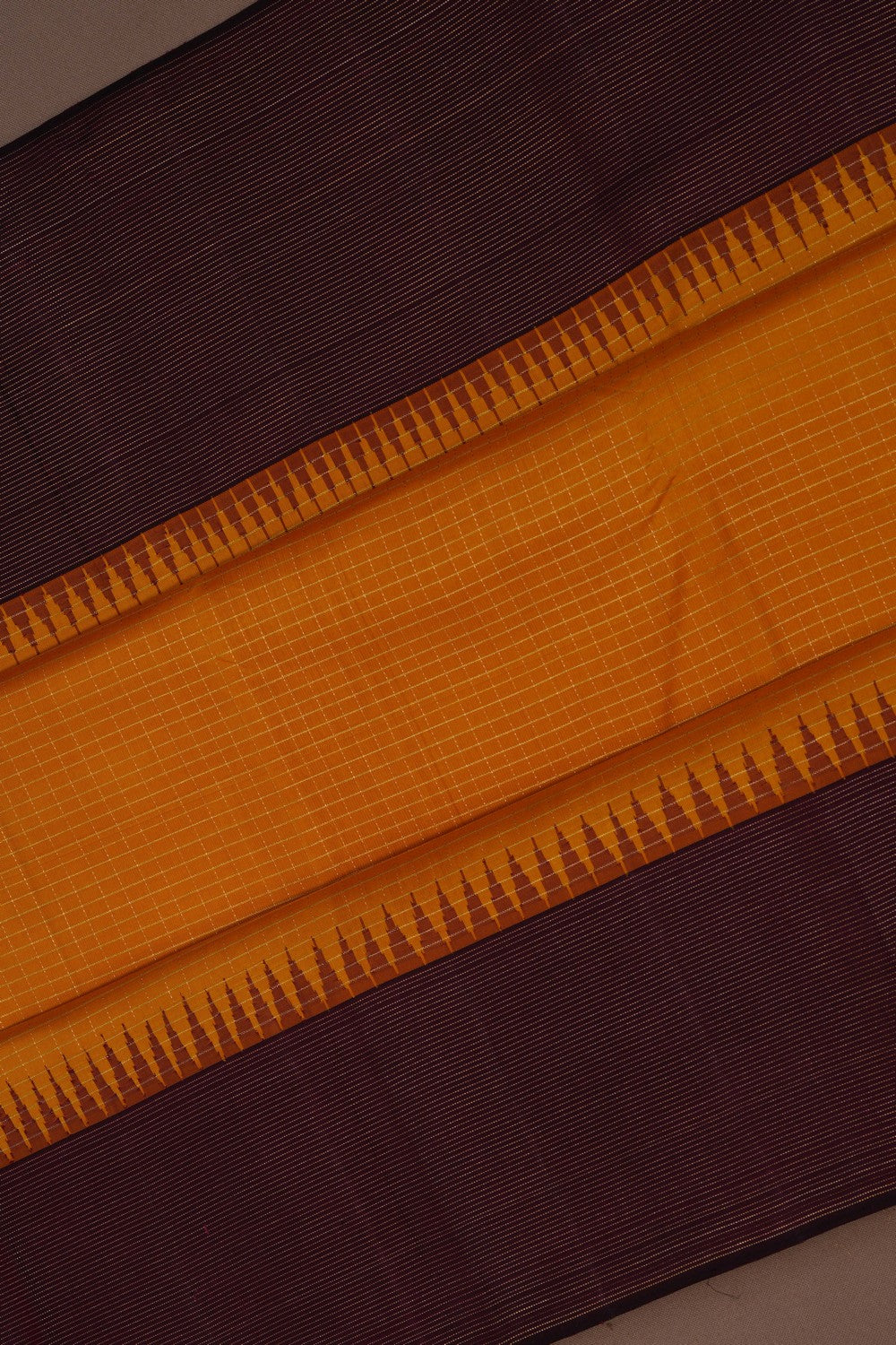 Image of Arani Silk Kattam Yellow Saree