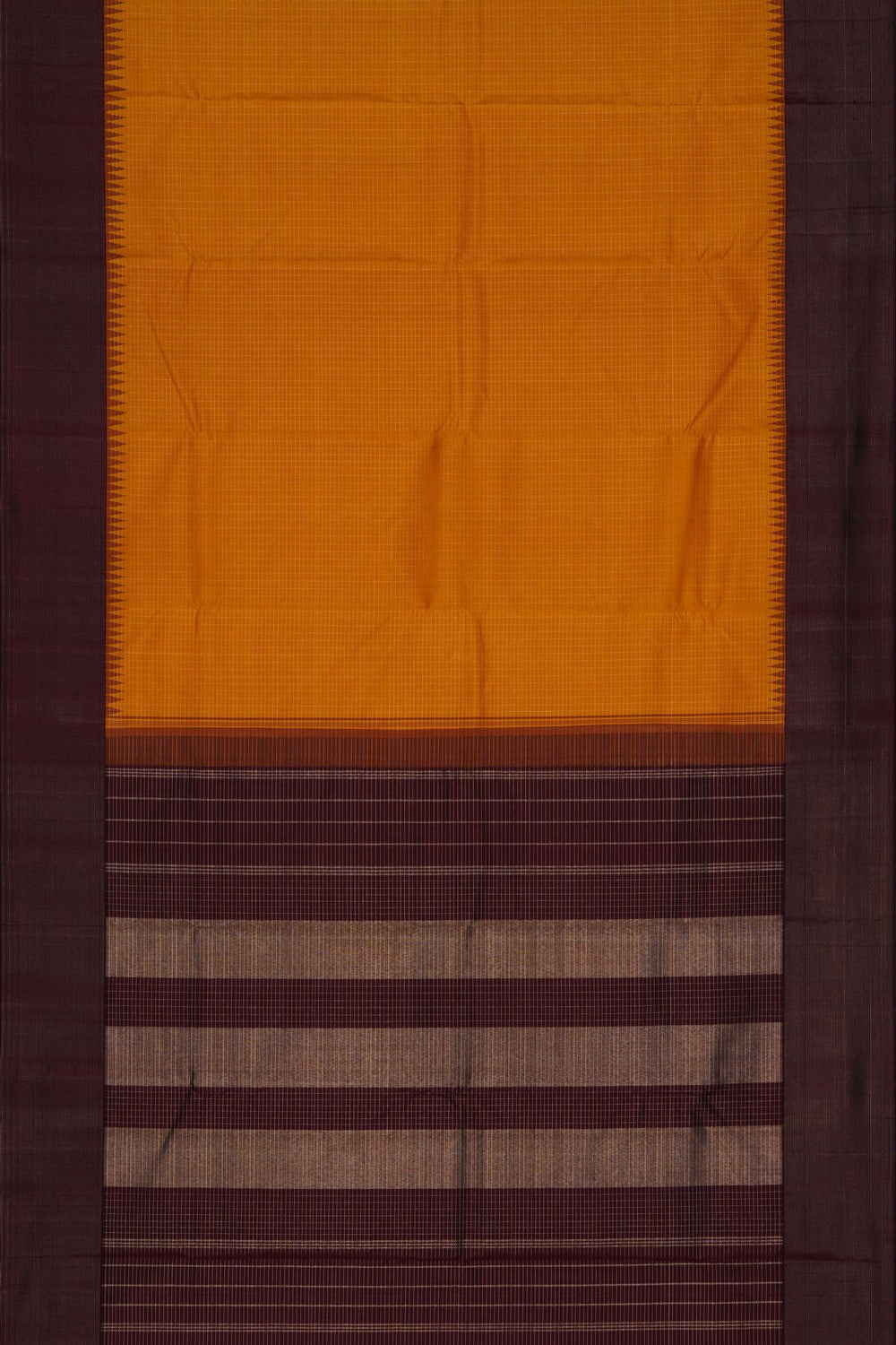 Image of Arani Silk Kattam Yellow Saree