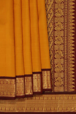 Image of Arani Silk Mustard Saree
