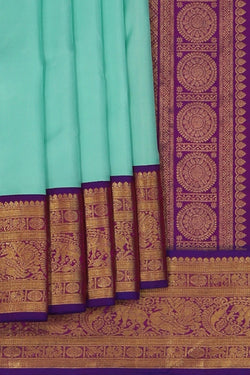 Image of Arani Silk Turquoise Green Saree