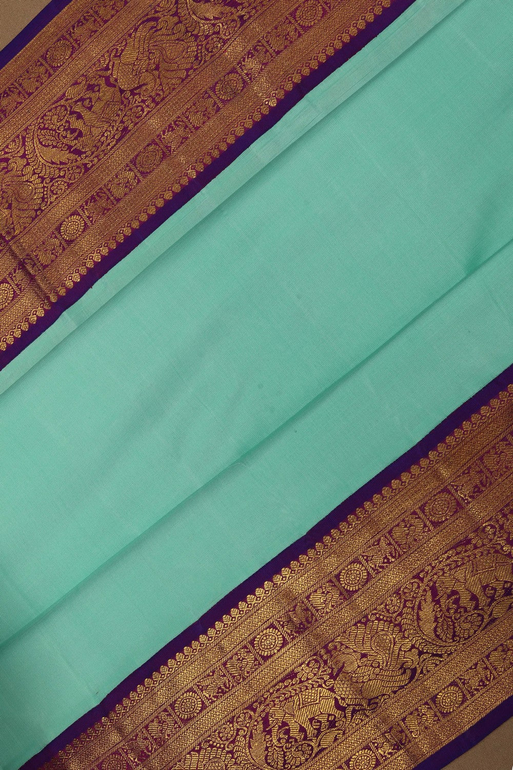 Image of Arani Silk Turquoise Green Saree
