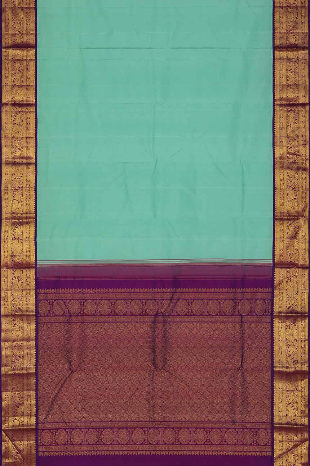 Image of Arani Silk Turquoise Green Saree