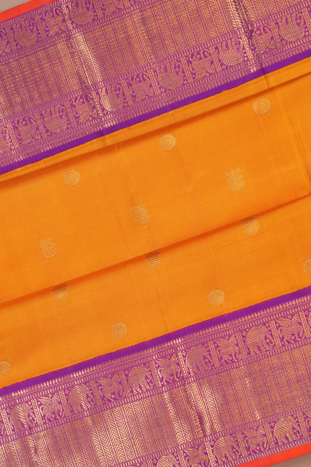 Image of Kanchipuram Silk Mustard Saree