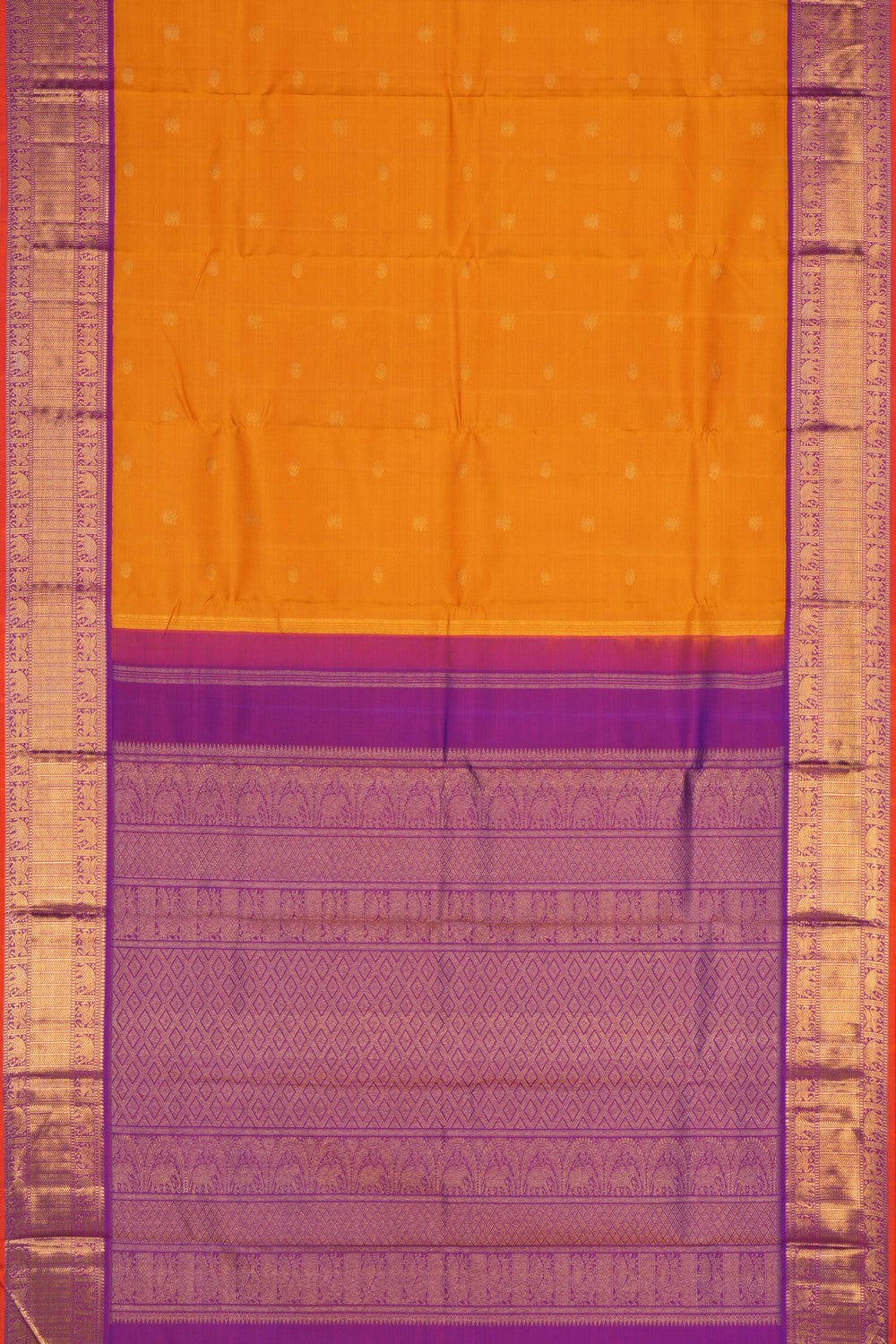 Image of Kanchipuram Silk Mustard Saree