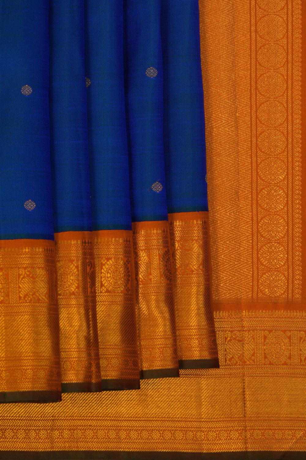 Image of Kanchipuram Silk Blue Saree