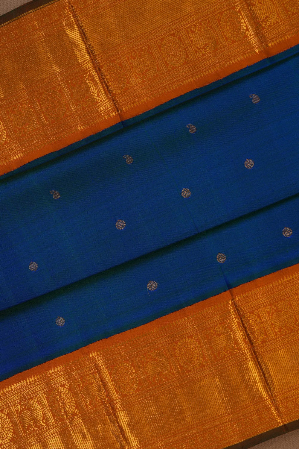 Image of Kanchipuram Silk Blue Saree