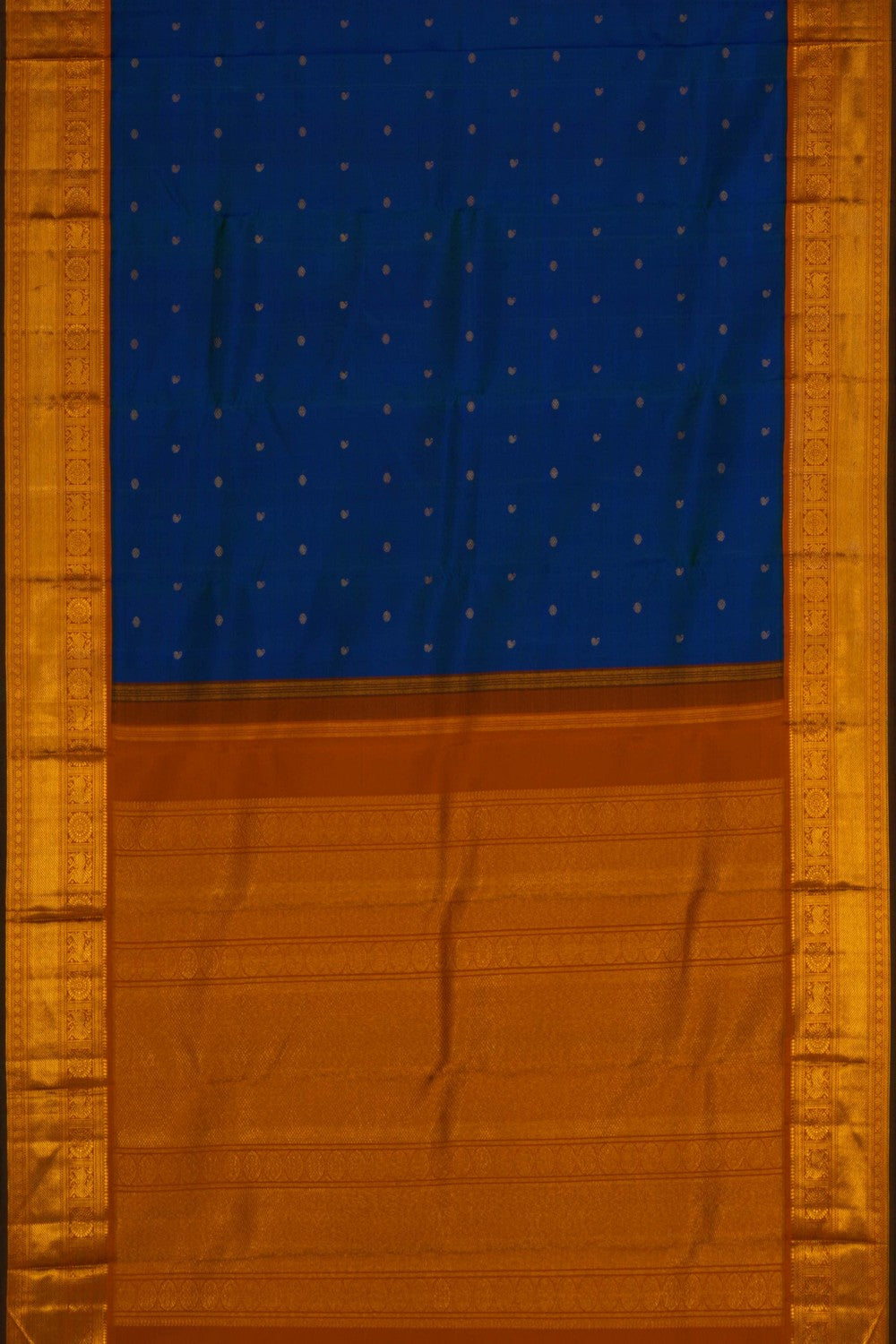 Image of Kanchipuram Silk Blue Saree