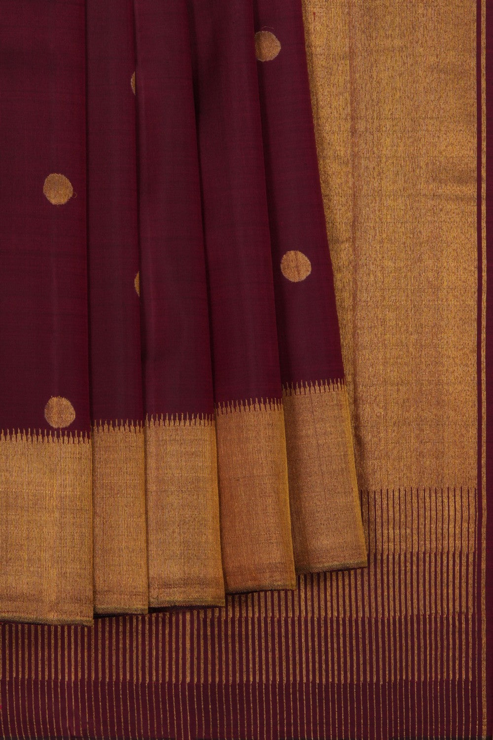 Kanchipuram Silk Deep Wine Purple Saree