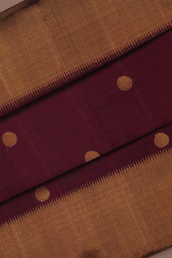 Image of Kanchipuram Silk Deep Wine Purple Saree