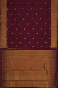 Image of Kanchipuram Silk Deep Wine Purple Saree