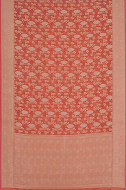 Image of Kora Silk Coral Peach Saree
