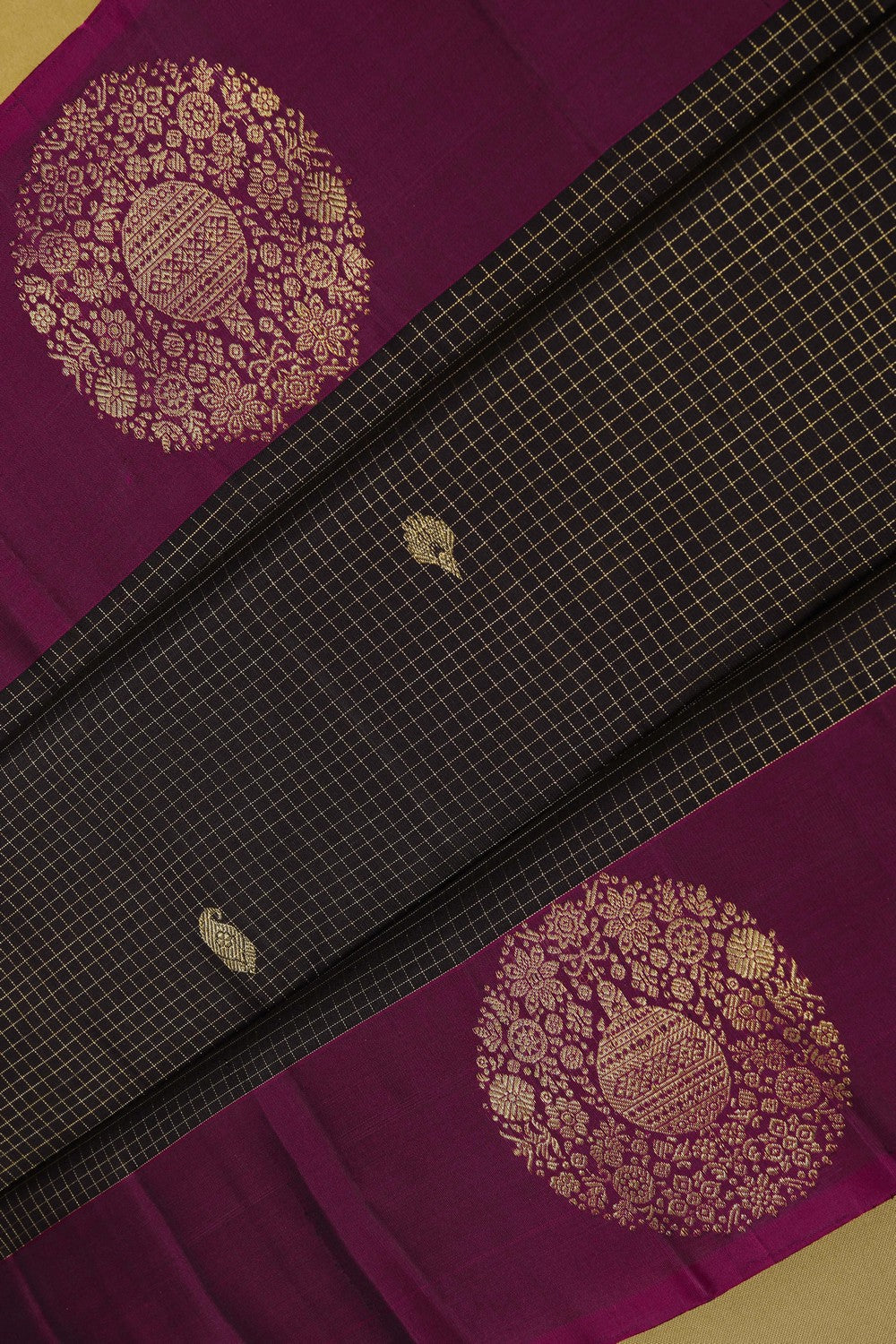 Image of Arani Silk Kattam Purple Saree