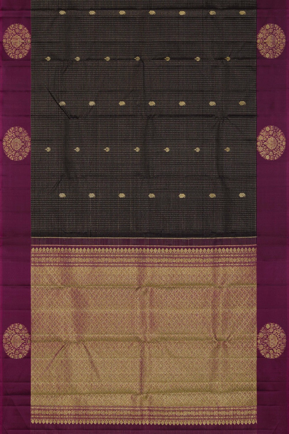 Image of Arani Silk Kattam Purple Saree