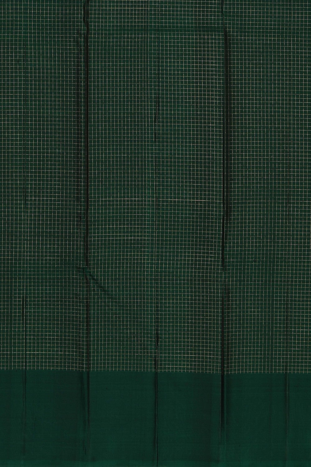 Image of Arani Silk Kattam Moss Green Saree