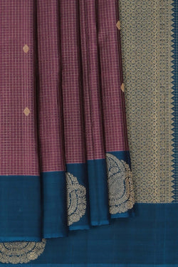 Image of Arani Silk Kattam Purple Saree