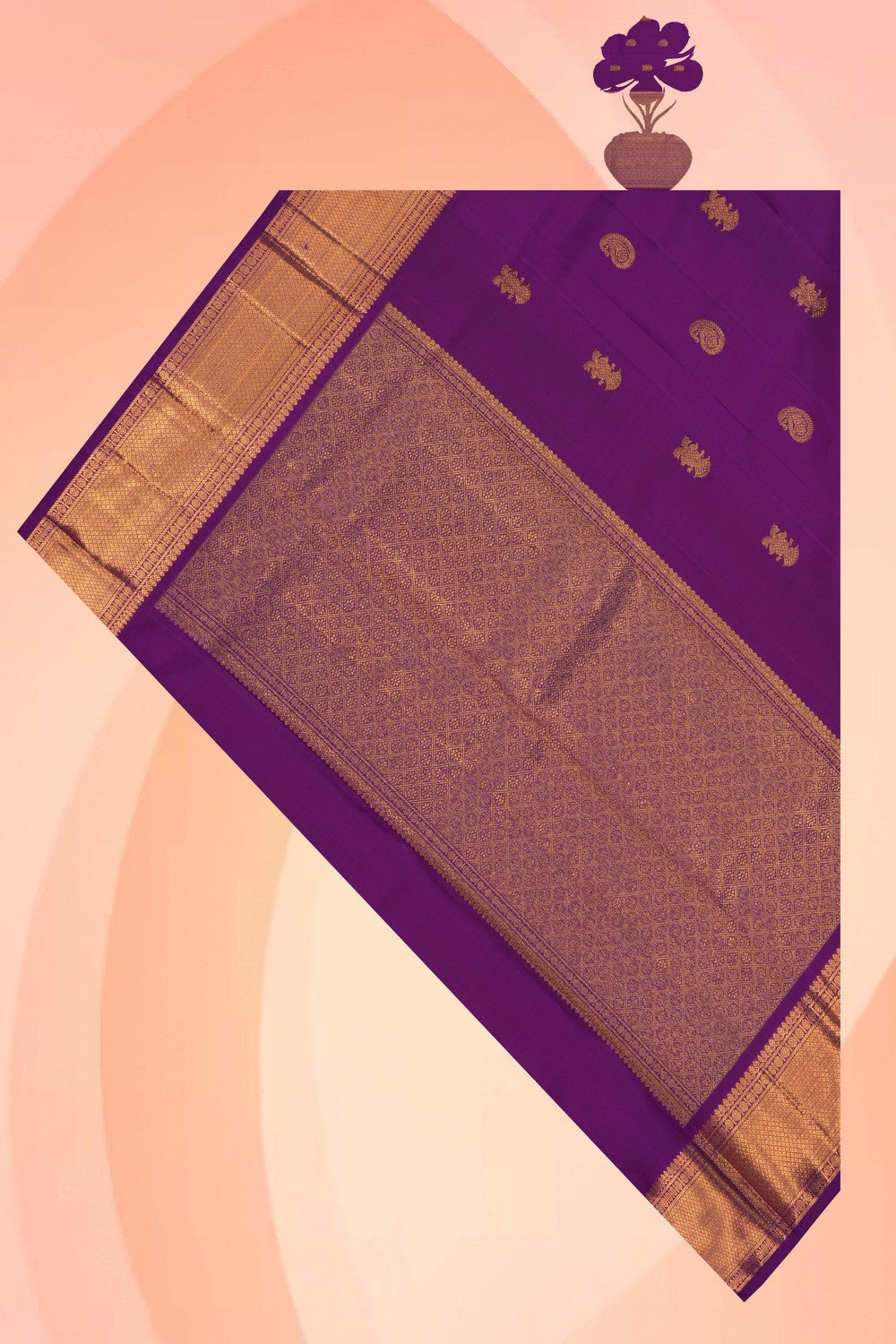 Image of Kanchipattu Purple Dupatta