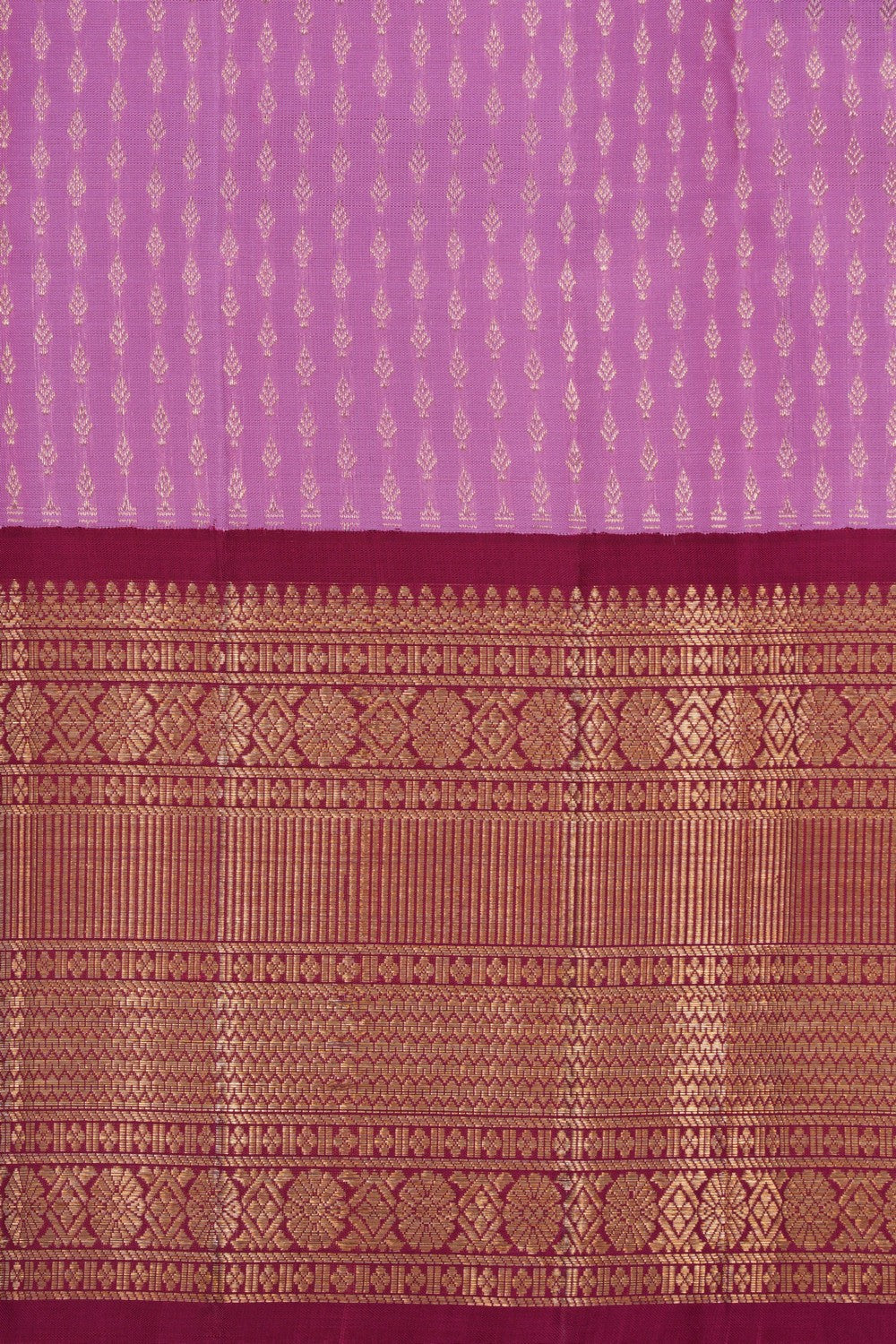 Image of Kanchipattu Pavada Lavender Pink Unstitched Set