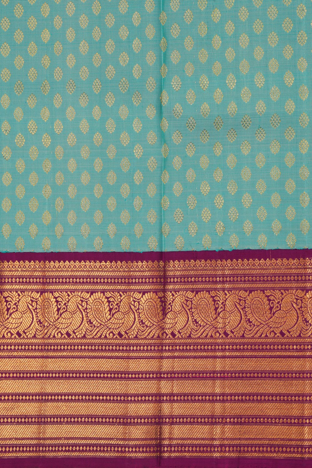 Image of Kanchipattu Pavada Sea Green Unstitched Set