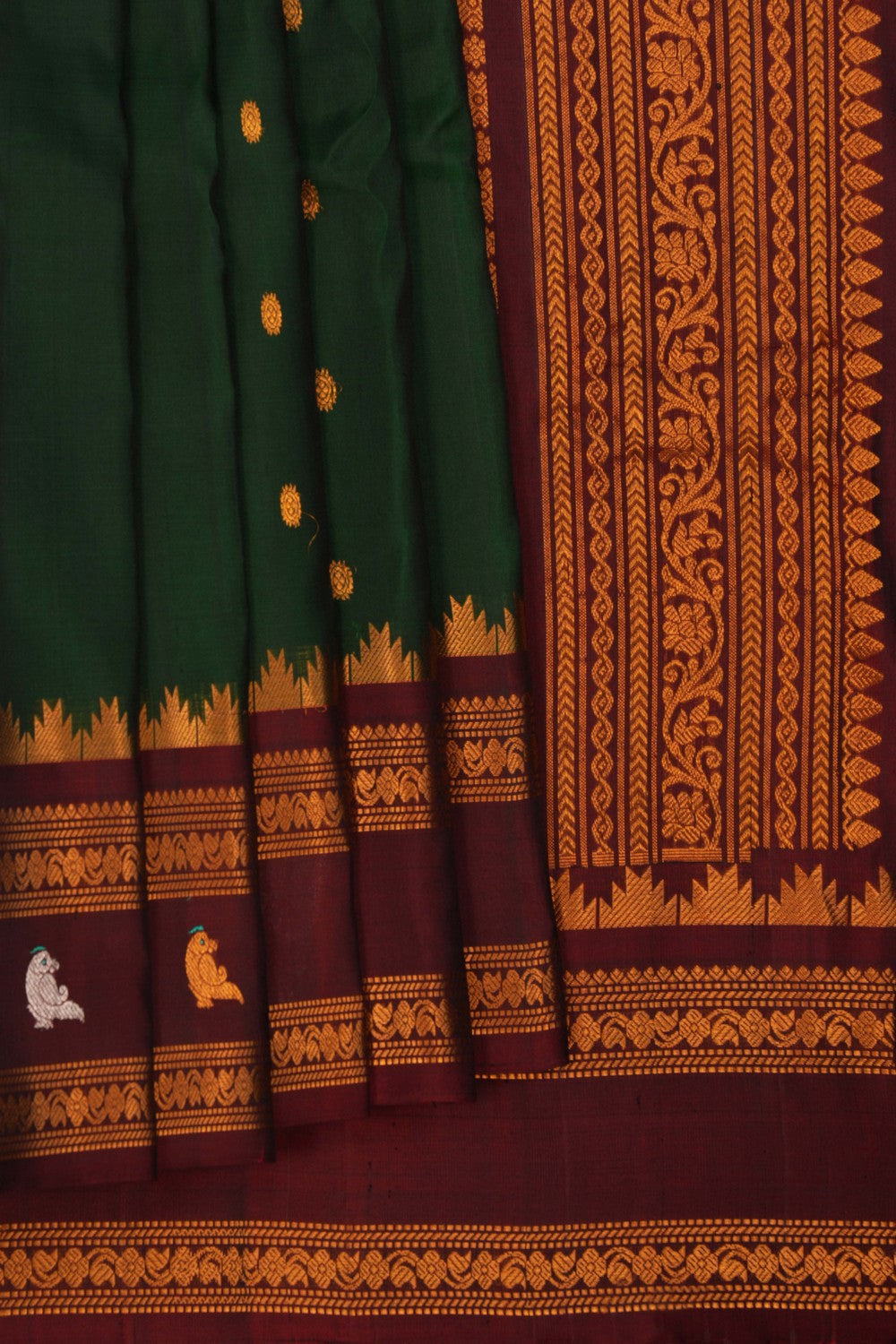 Image of Gadwal Silk Green Saree