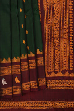 Image of Gadwal Silk Green Saree