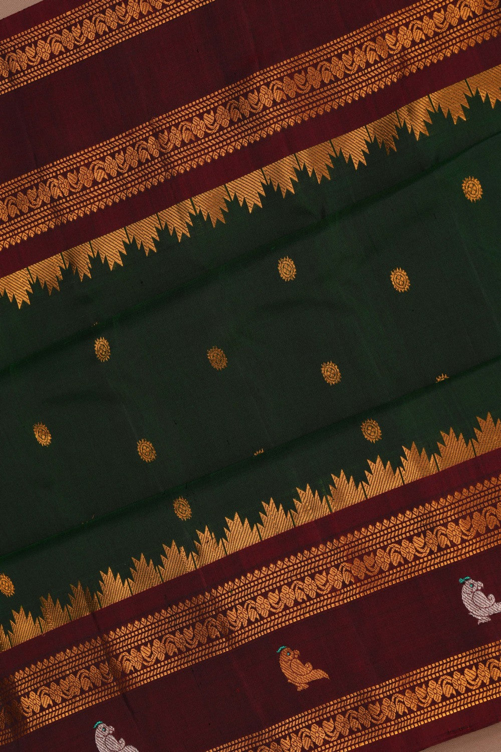 Image of Gadwal Silk Green Saree