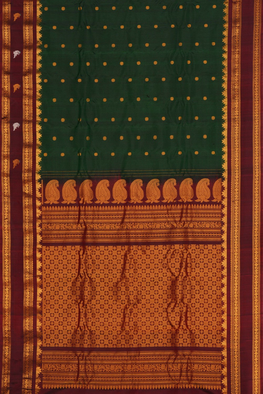 Image of Gadwal Silk Green Saree