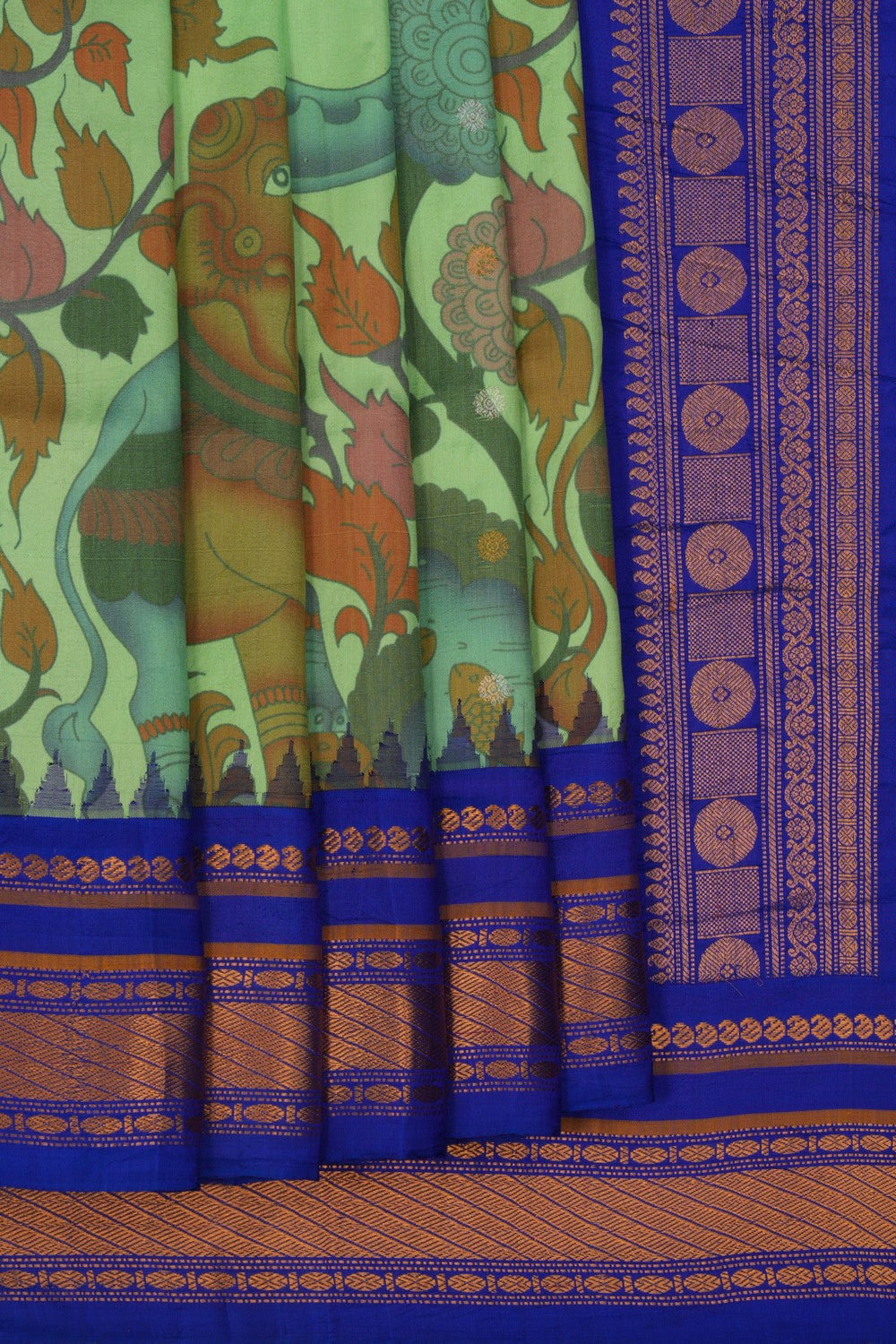 Image of Gadwal Silk Green Saree